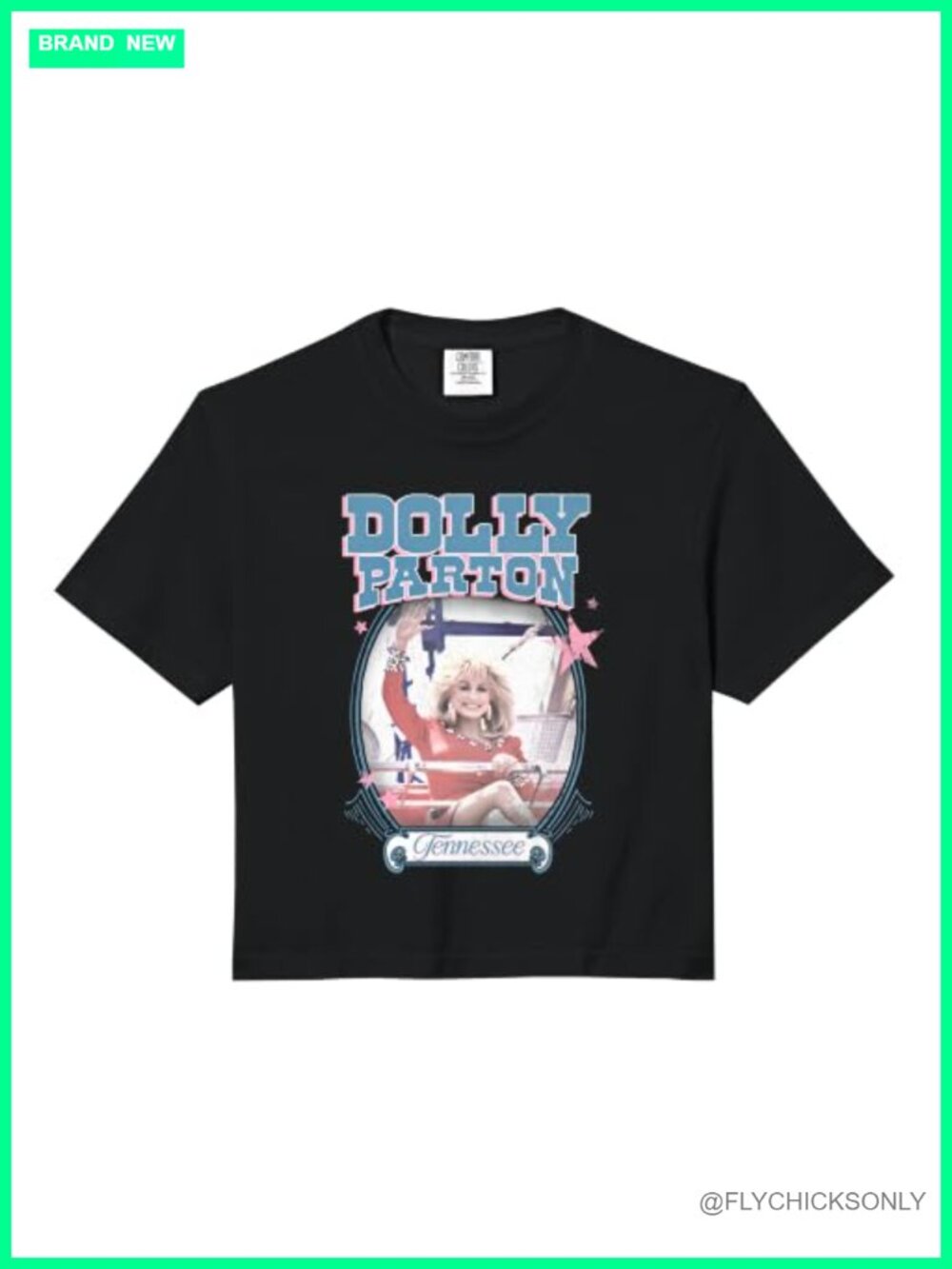 Dolly Parton Tennessee Waving Comfort Colors Crop Top Boxy Tee